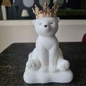 Bath and Body Works Royal Glitter Polar Bear with Crown Soap Holder Winter Xmas